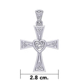 Celtic Cross with Heart Silver Pendant TPD5973 - Jewelry