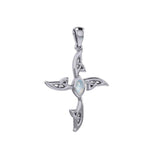 A beautiful statement of pride and faith ~ Sterling Silver Jewelry Celtic Cross Pendant with Gem TPD5988 - Jewelry