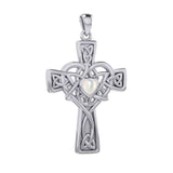 Celtic Heart Birthstone Trinity Cross Silver Pendant TPD5991 - Jewelry