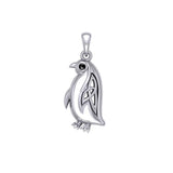 Celtic Spirit of The Antarctic Penguin Silver Pendant with Gem TPD6010 - Jewelry