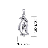Celtic Spirit of The Antarctic Penguin Silver Pendant with Gem TPD6010 - Jewelry