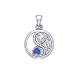 Celtic Yin Yang Love Silver Pendant with Gemstone TPD6019 - Jewelry