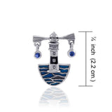 Lighthouse Sterling Silver with Navy Blue Enamel Pendant TPD602 - Jewelry