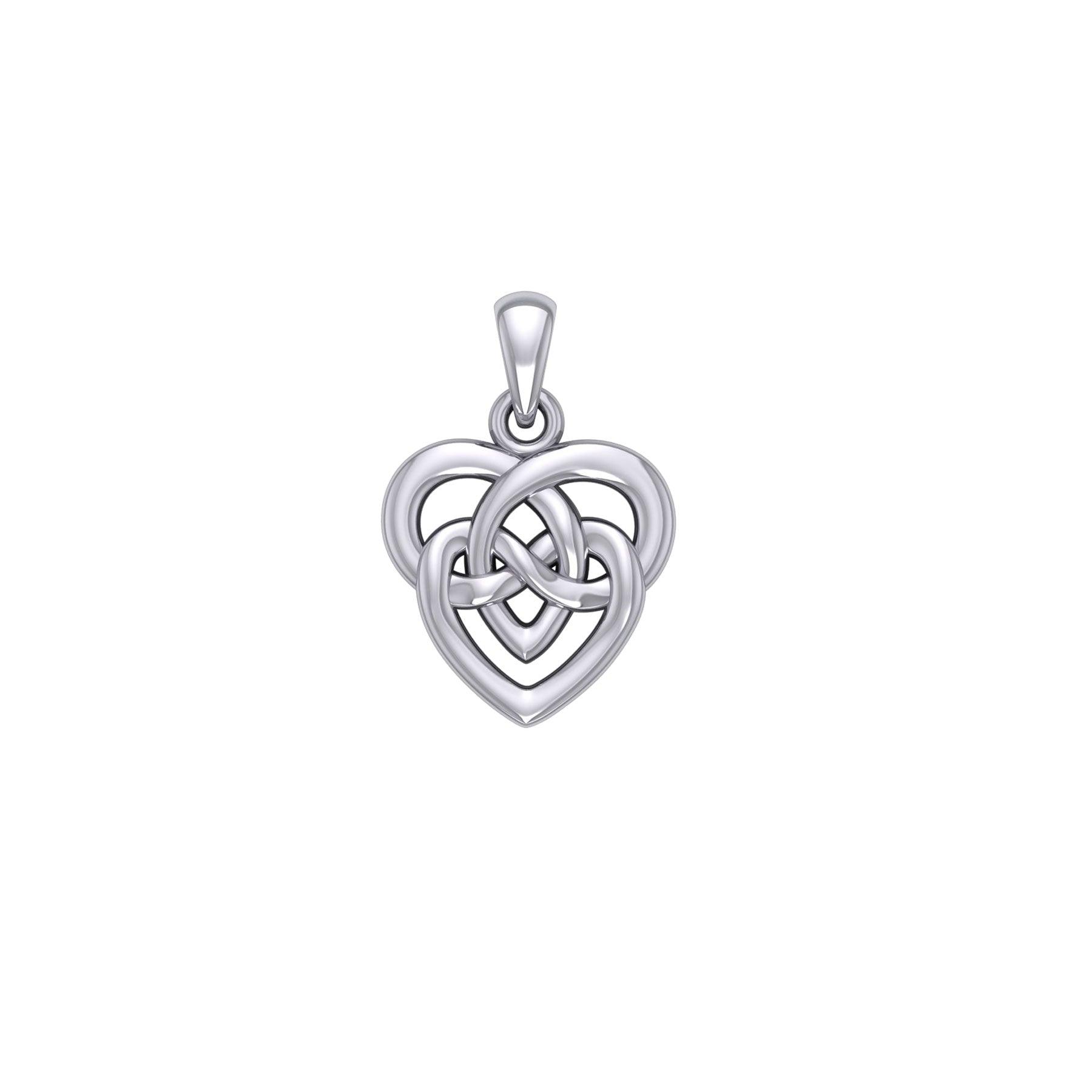 Celtic Infinity Knotwork Heart Silver Pendant TPD6020 - Jewelry