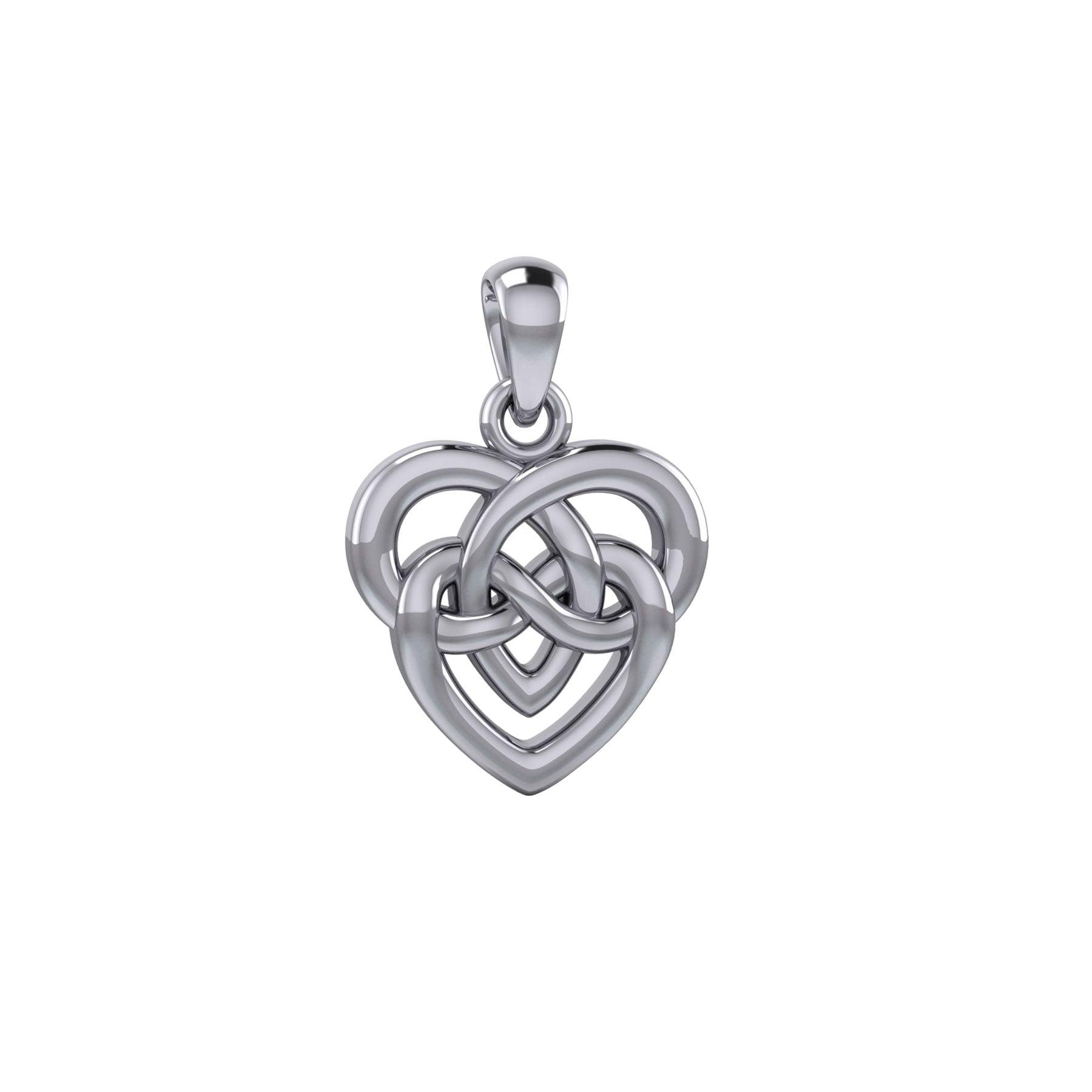 Celtic Infinity Knotwork Heart Silver Pendant TPD6020 - Jewelry
