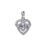 Celtic Infinity Knotwork Heart Silver Pendant TPD6020