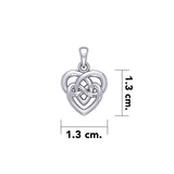 Celtic Infinity Knotwork Heart Silver Pendant TPD6020 - Jewelry