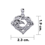 Love of The Mythical Celtic Heart Raven Silver Jewelry Pendant TPD6024 - Jewelry
