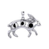 Rabbit or Hare Sterling Silver Pendant with Moon Phase TPD6033