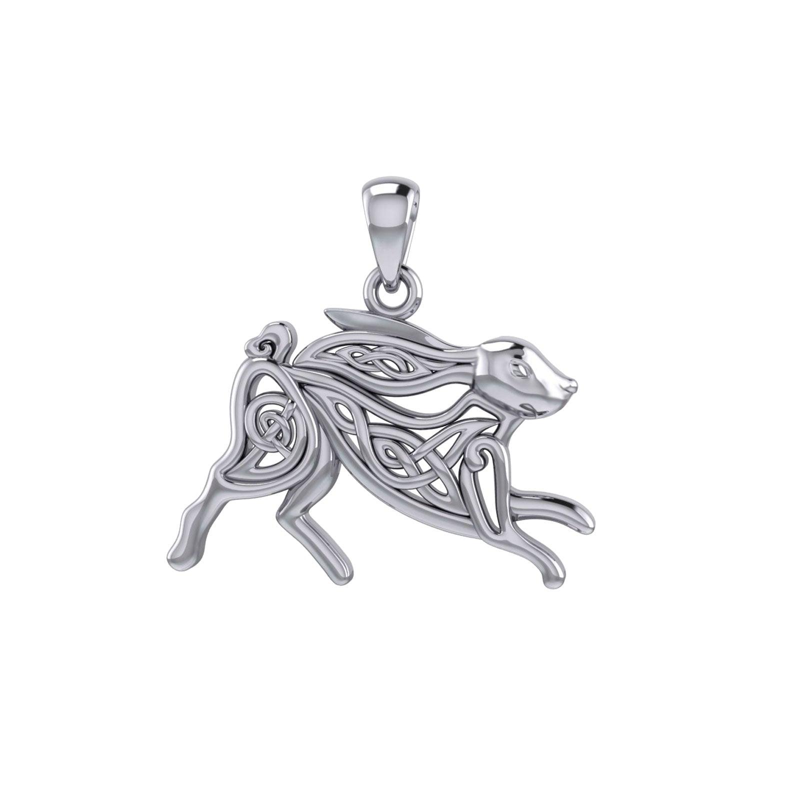 Celtic Rabbit or Hare Silver Pendant TPD6038 - Jewelry