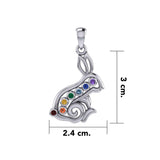 Rabbit or Hare Silver Pendant with Chakra Gemstone TPD6039 - Jewelry