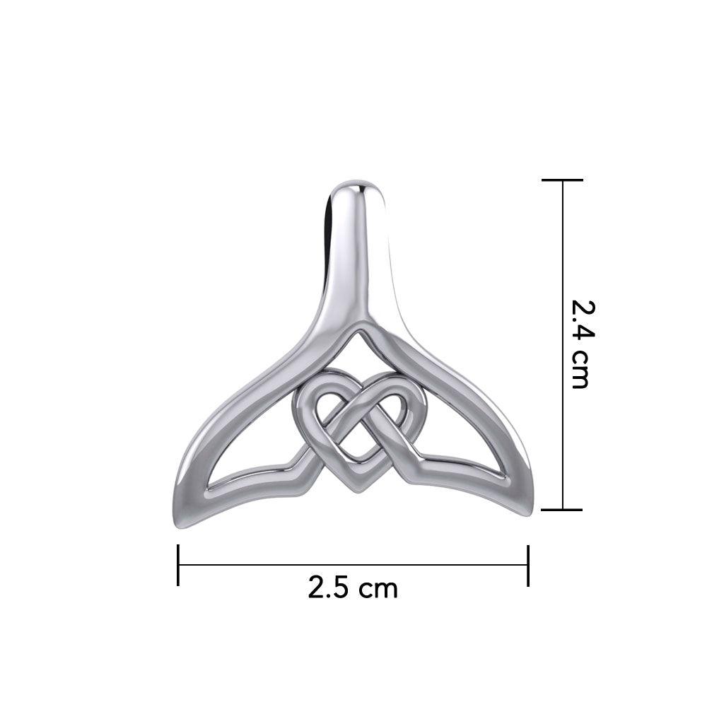 Whale Tail and Celtic Heart Silver Pendant TPD6050 - Jewelry