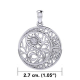 The Yin Yang Tree of Life on Celtic Crescent Moon Silver Pendant TPD6060 - Jewelry
