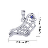 Seal with double Celtic Heart and Gemstone Eye Silver Pendant TPD6076 - Jewelry