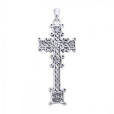 Cari Buziak Ornate Celtic Knotwork Cross Silver Pendant TPD630
