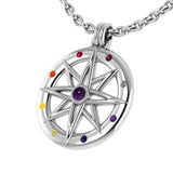 Wander through my compass ~ Sterling Silver Pendant Jewelry and gemstone TPD683 - Jewelry