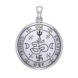 The Seal of Trishul Om Swastik Silver Pendant TPD7004 - Jewelry