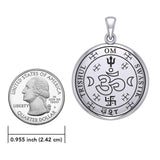 The Seal of Trishul Om Swastik Silver Pendant TPD7004 - Jewelry
