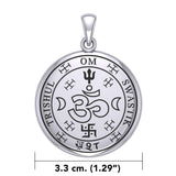 The Seal of Trishul Om Swastik Silver Pendant TPD7004 - Jewelry