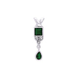 Celtic Knotwork and Gems Silver Pendant TPD701