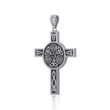 Celtic Knotwork Triskele Cross Silver Pendant TPD705