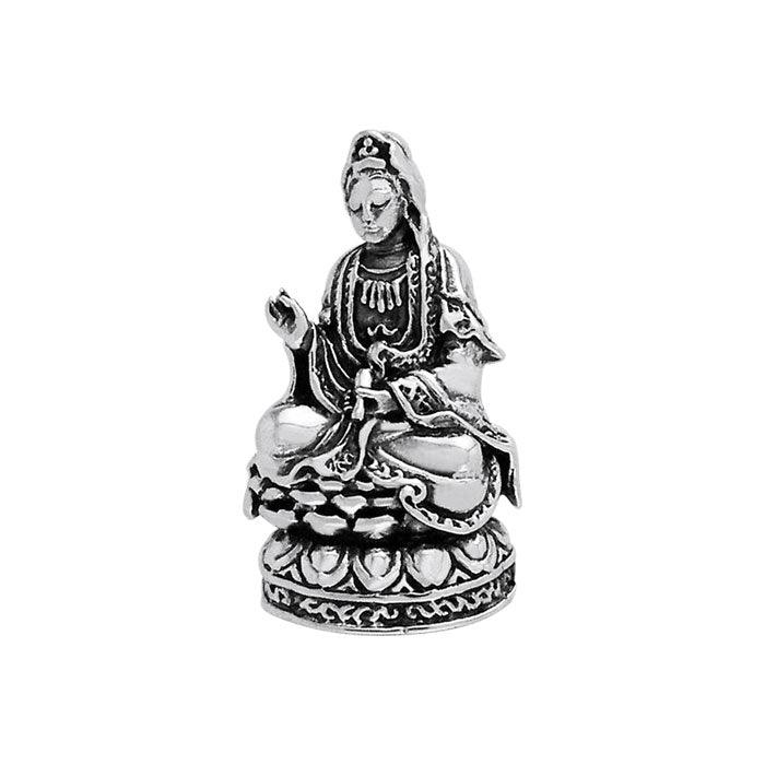 Guan Yin Goddess Silver Pendant TPD753 - Jewelry
