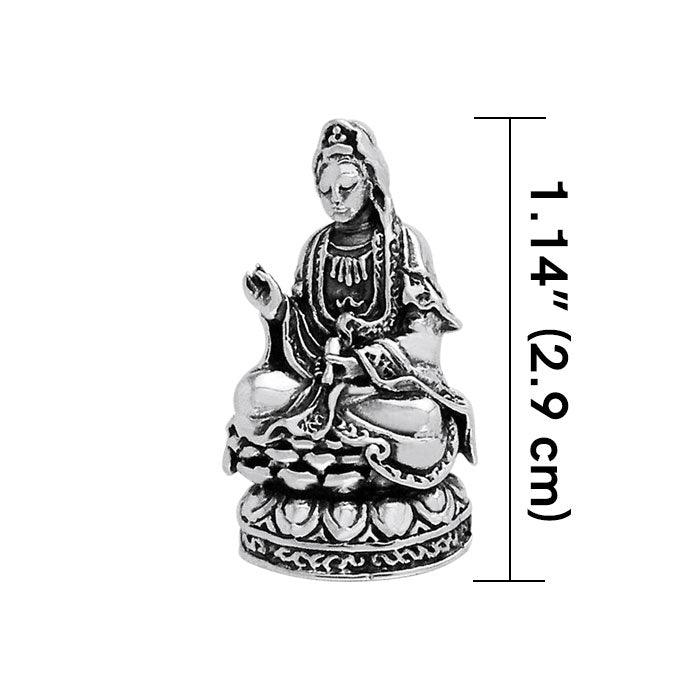 Guan Yin Goddess Silver Pendant TPD753 - Jewelry