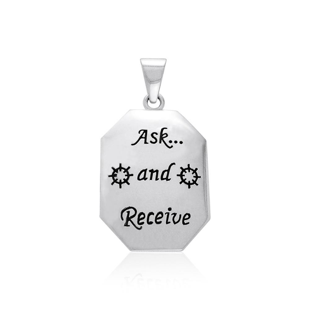 Empowering Words Ask and Receive Silver Pendant TPD780 - Jewelry