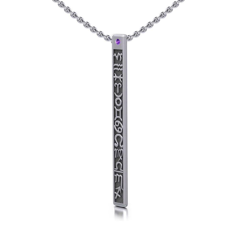 Zodiac Symbols Column Silver Pendant TPD846 - Jewelry