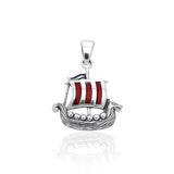 Viking Ship Sterling Silver Pendant TPD853