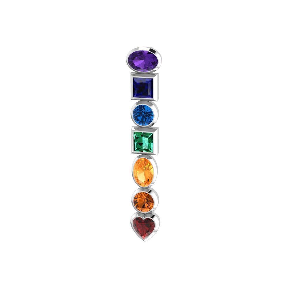 Silver Chakra with Gems Pendant TPD856 - Jewelry