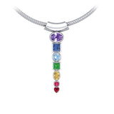 A vital healing ~ Sterling Silver Chakra Pendant with Gemstones TPD857 - Jewelry