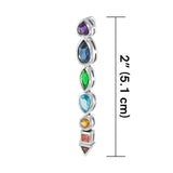 Silver Chakra with Gems Pendant TPD859 - Jewelry