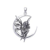 Fairy Moon Dream II Silver Pendant TPD872 - Jewelry
