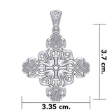 Modern Celtic Knotwork Cross Silver Pendant TPD984 - Jewelry