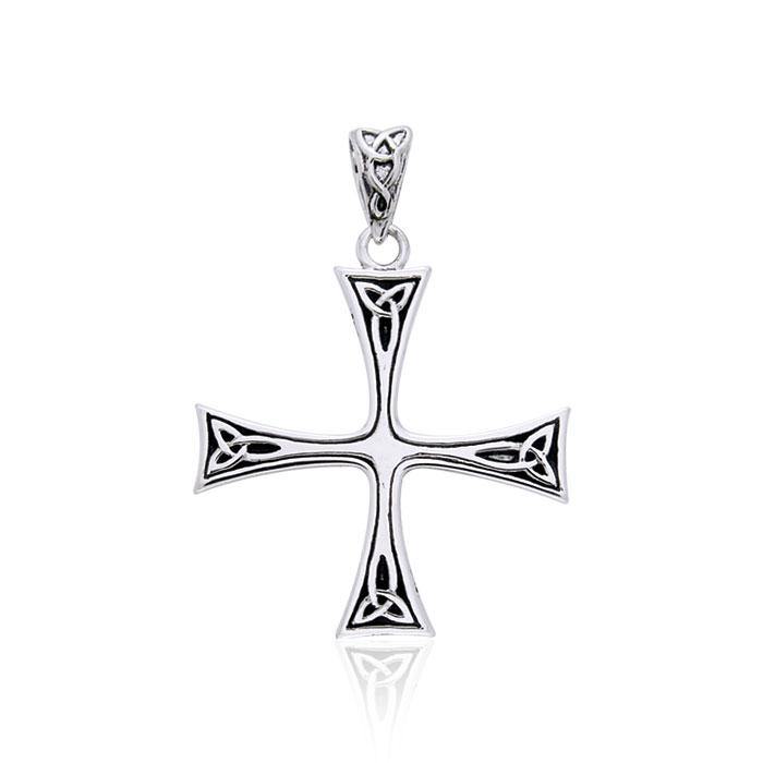 TPD987 Celtic Trinity Knot Cross Silver - Jewelry