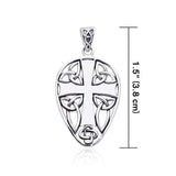 Celtic Knotwork Cross Shield Silver Pendant TPD990 - Jewelry