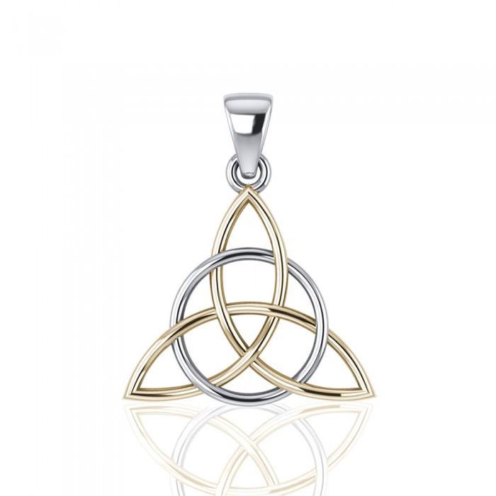 The Divine Power of Triquetra Silver and 14K Gold Accent Pendant TPV3378 - Jewelry