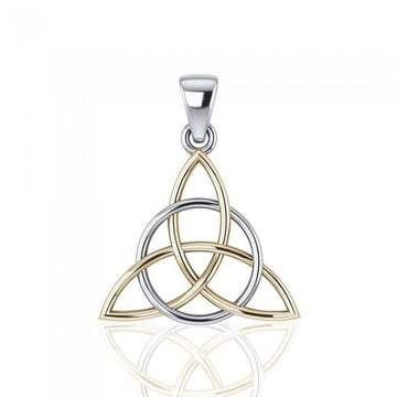 The Divine Power of Triquetra Silver and 14K Gold Accent Pendant TPV3378 - Jewelry