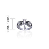 Dragonfly with Circles Silver Ring TR1326 - Jewelry