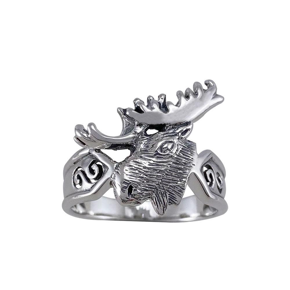 Moose Head Silver Ring TR1436 - Jewelry