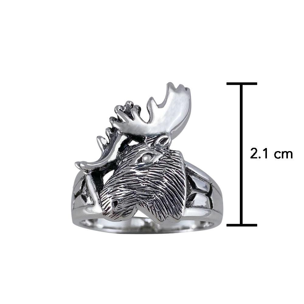Moose Head Silver Ring TR1434 - Jewelry