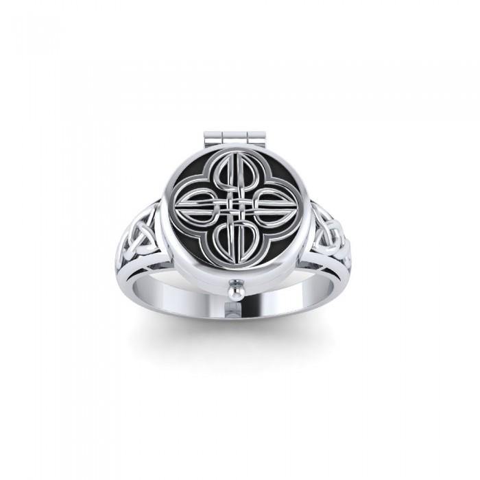 Celtic Knotwork Silver Poison Ring TR1638 - Jewelry