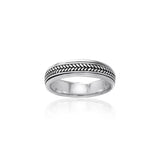 Braided Silver Spinner Ring TR1662 - Jewelry
