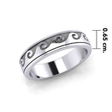Wave Curl Silver Spinner Ring TR1674