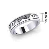 Wave Curl Silver Spinner Ring TR1674 - Jewelry