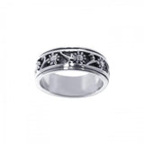 Silver Flower Spinner Ring TR1691