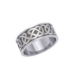 Celtic Knotwork Dragon Sterling Silver Spinner Ring
