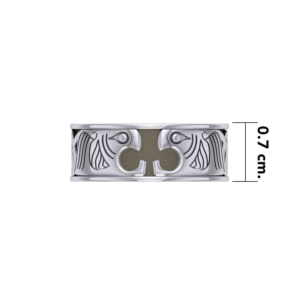 A beautiful mystique ~ Celtic Knotwork Dragon Sterling Silver Spinner Ring TR1700 - Jewelry