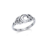 Celtic Crescent Moon Silver Ring TR1746 - Jewelry